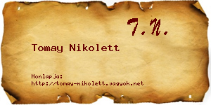 Tomay Nikolett névjegykártya